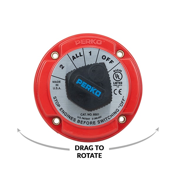 Perko 8502DP Medium Duty Battery Selector Switch with Key Lock
